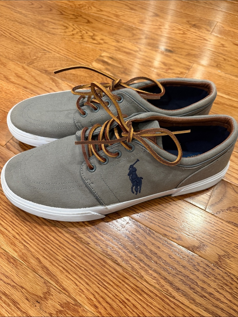 Polo by Ralph Lauren Gray Canvas Low-Top Sneakers